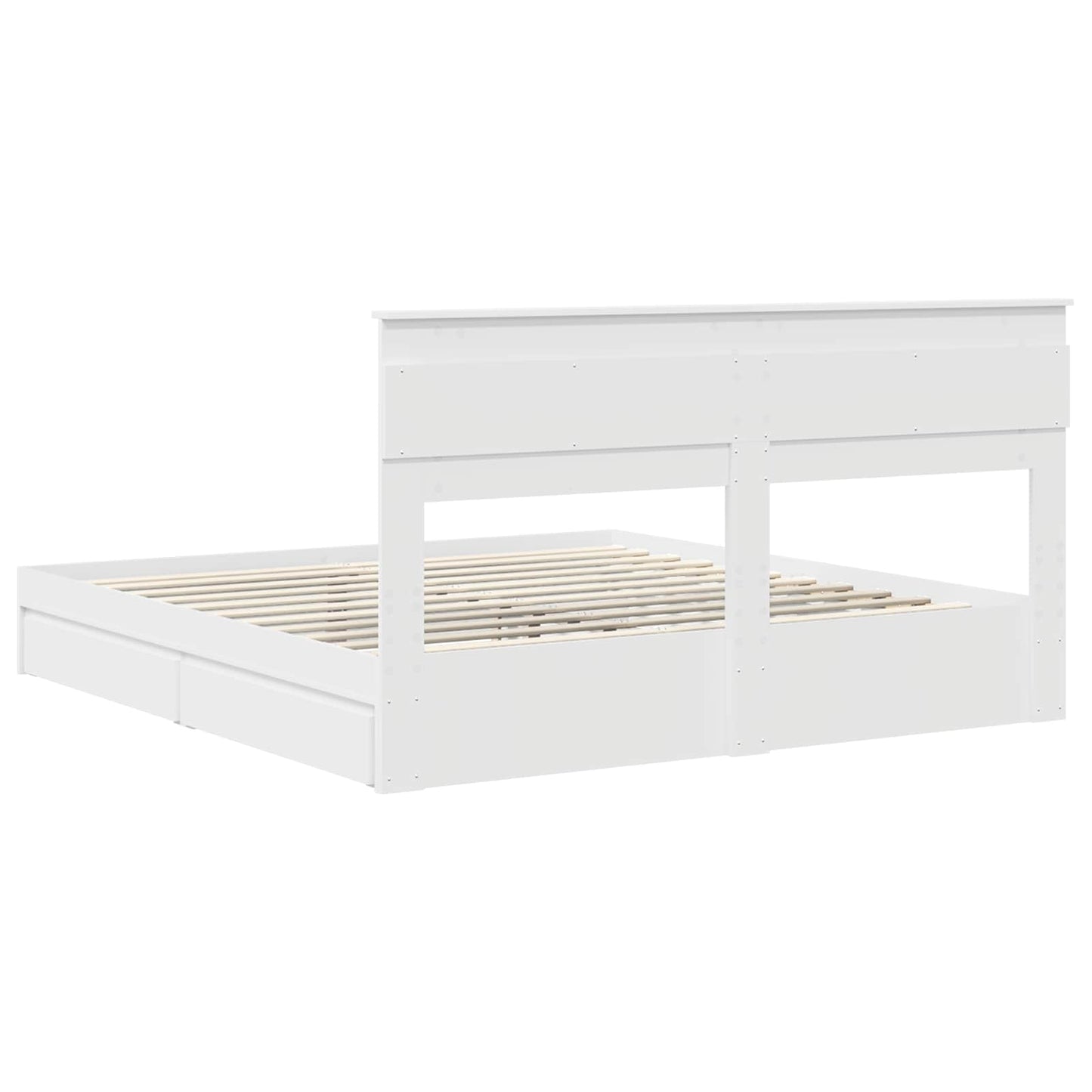 Opslag bed met hoofdeinde Wit 180 x 200 cm Bewerkt hout