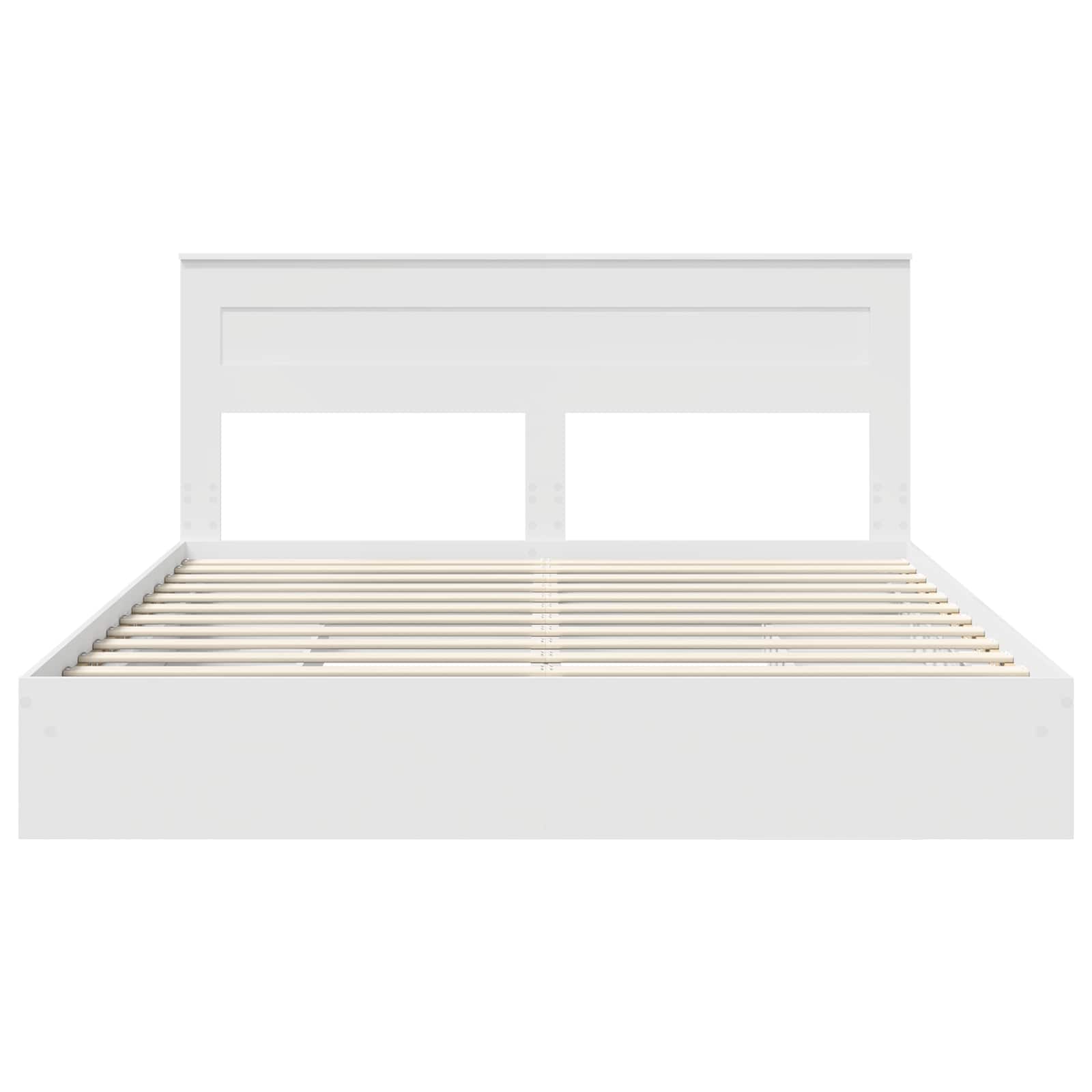 Opslag bed met hoofdeinde Wit 180 x 200 cm Bewerkt hout