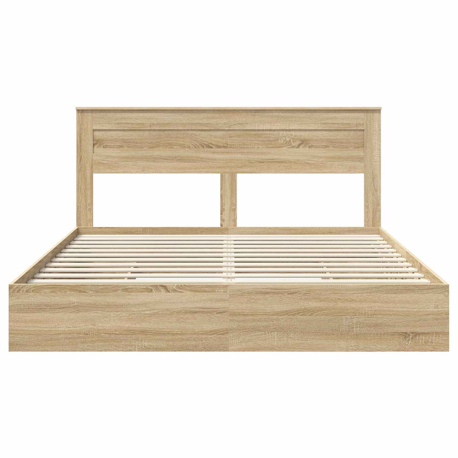Opslag bed met lade Sonoma Eiken 180 x 200 cm Bewerkt hout