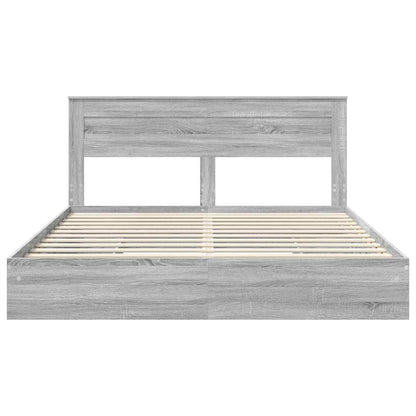 Bedframe met lade Grijs Sonoma 180 x 200 cm Bewerkt hout