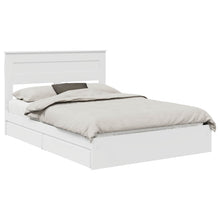 Opslag bed met hoofdeinde Wit 160 x 200 cm Bewerkt hout