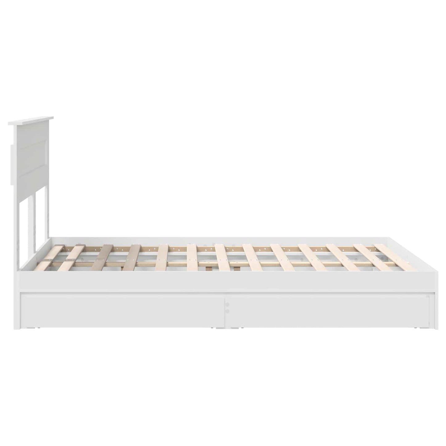Opslag bed met hoofdeinde Wit 160 x 200 cm Bewerkt hout