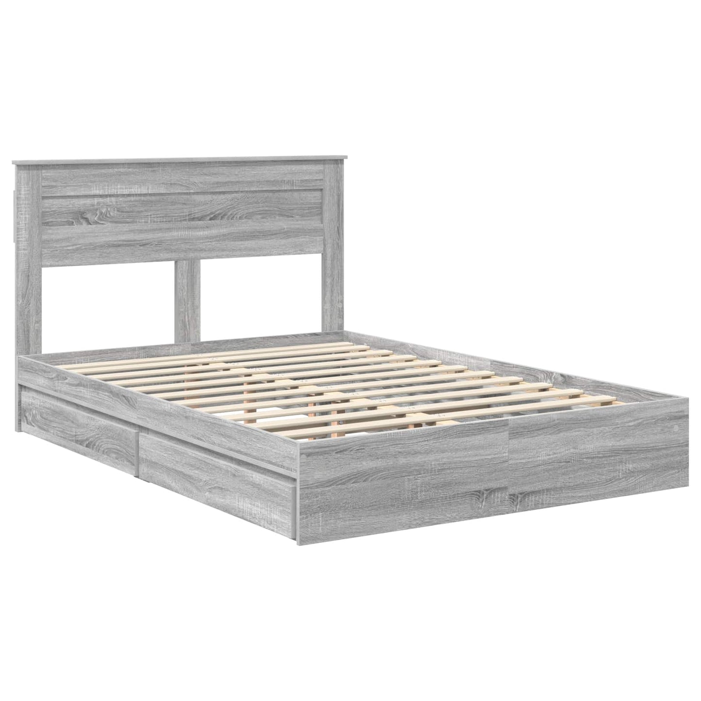 Bedframe met lade Grijs Sonoma 160 x 200 cm Bewerkt hout
