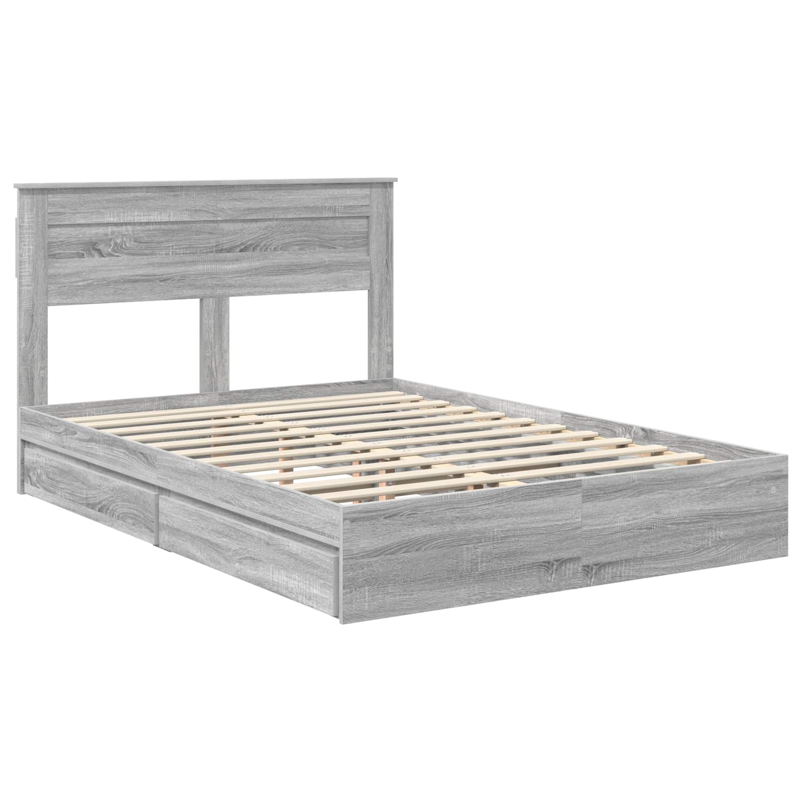Bedframe met lade Grijs Sonoma 160 x 200 cm Bewerkt hout