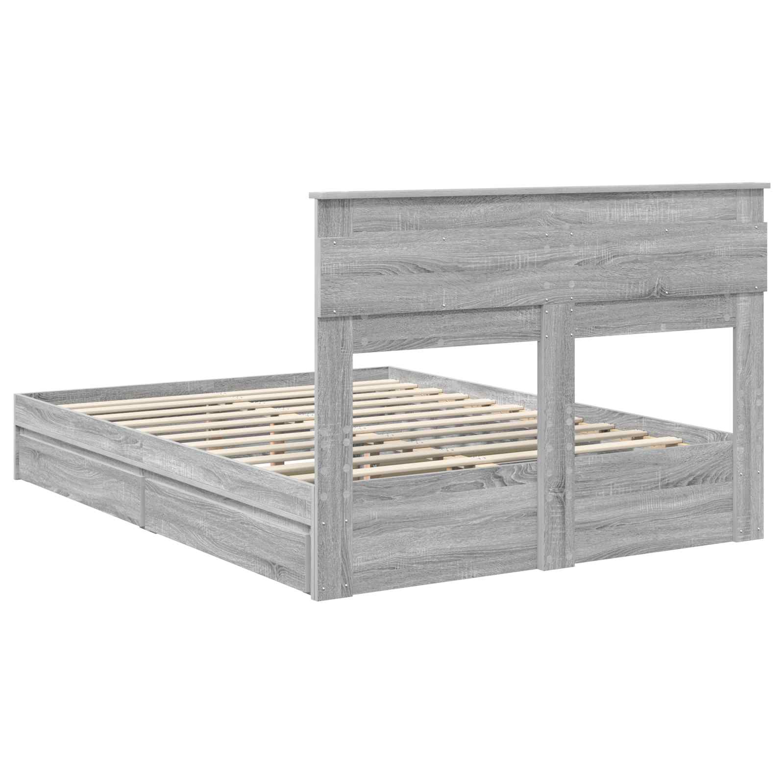 Bedframe met lade Grijs Sonoma 160 x 200 cm Bewerkt hout