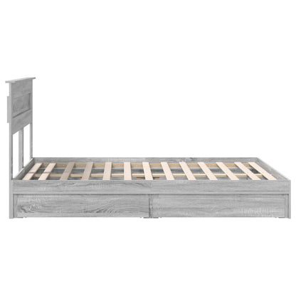 Bedframe met lade Grijs Sonoma 160 x 200 cm Bewerkt hout