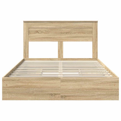 Bedframe met lade Sonoma Eiken 150 x 200 cm Bewerkt hout