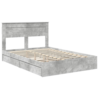 Bedframe met lade Beton Grijs 150 x 200 cm Bewerkt hout