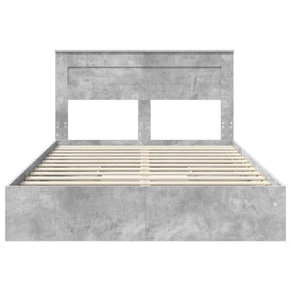 Bedframe met lade Beton Grijs 150 x 200 cm Bewerkt hout