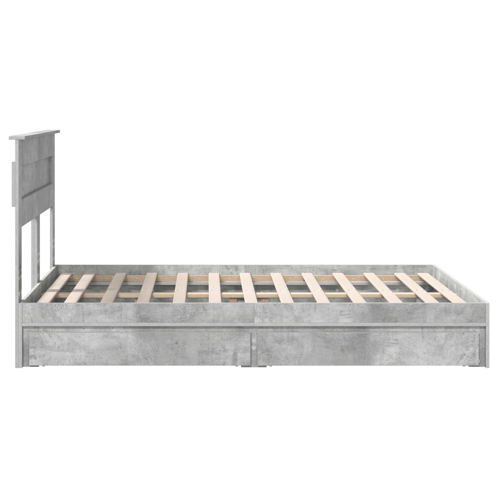 Bedframe met lade Beton Grijs 150 x 200 cm Bewerkt hout