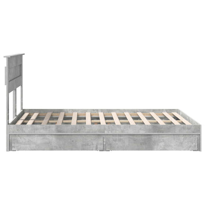 Bedframe met lade Beton Grijs 150 x 200 cm Bewerkt hout