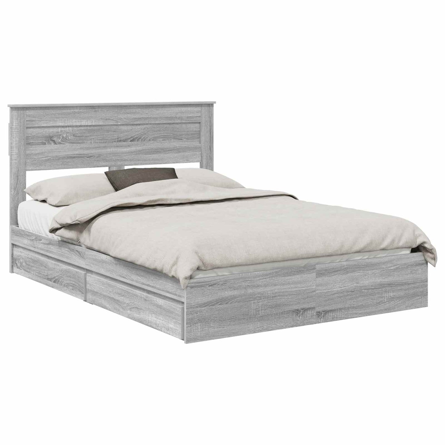 Bedframe met lade Grijs Sonoma 150 x 200 cm Bewerkt hout