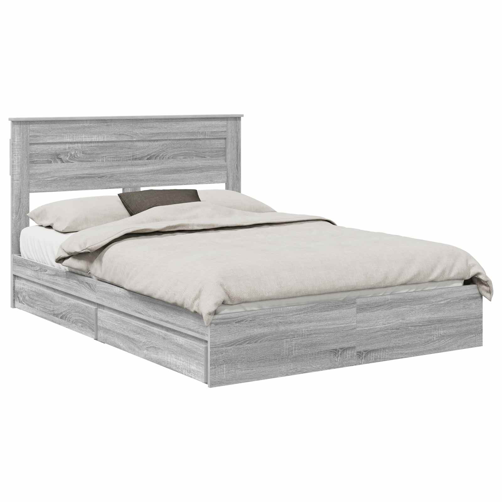 Bedframe met lade Grijs Sonoma 150 x 200 cm Bewerkt hout