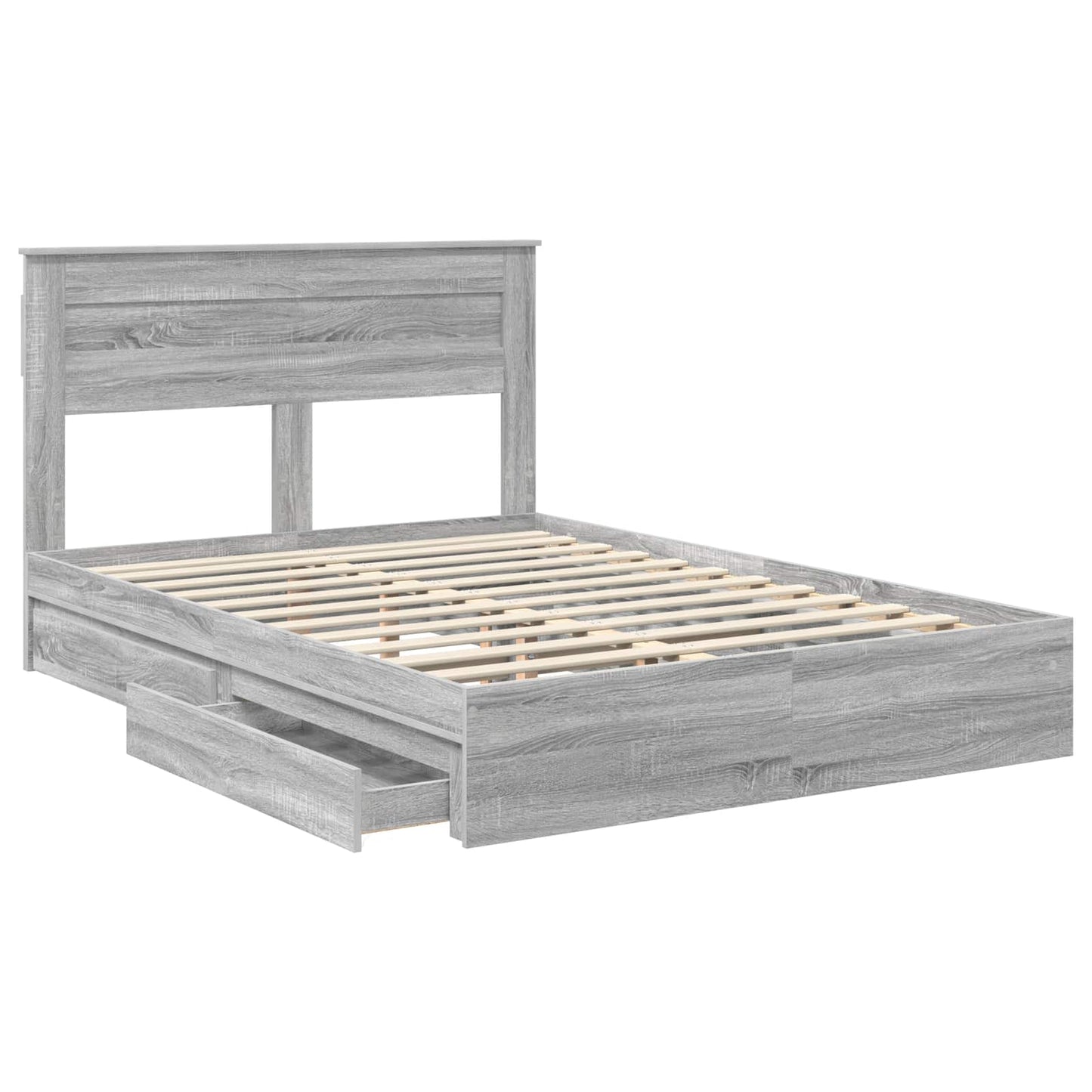 Bedframe met lade Grijs Sonoma 150 x 200 cm Bewerkt hout