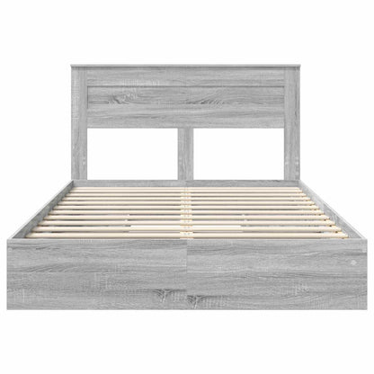 Bedframe met lade Grijs Sonoma 150 x 200 cm Bewerkt hout