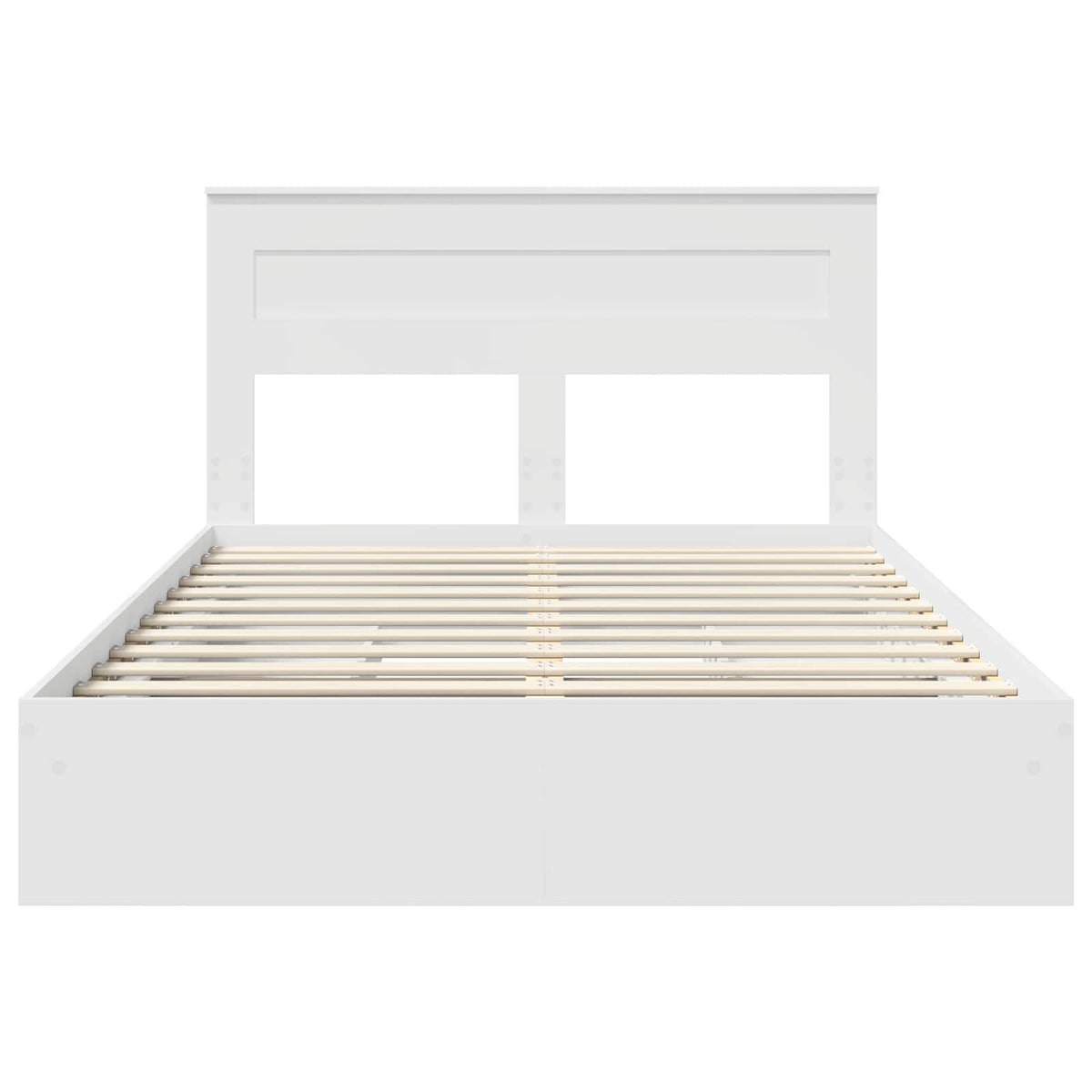 Opslag bed met hoofdeinde Wit 140 x 190 cm Bewerkt hout