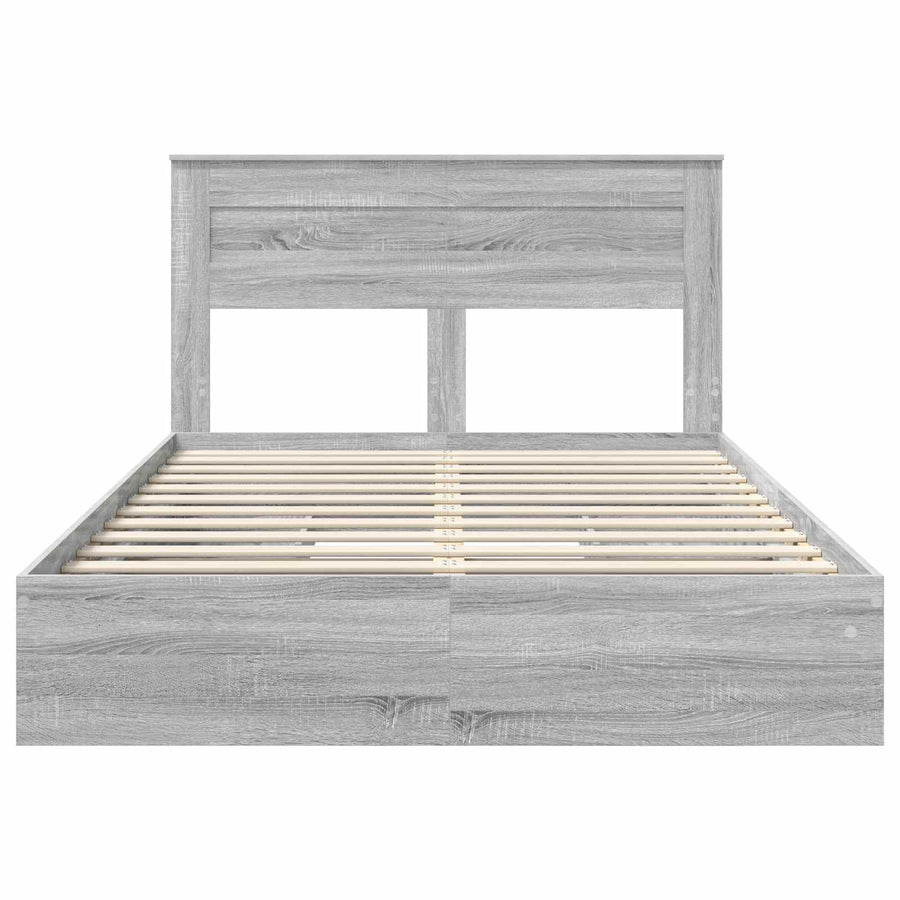 Bedframe met lade Grijs Sonoma 140 x 200 cm Bewerkt hout