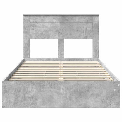 Bedframe met lade Beton Grijs 135 x 190 cm Bewerkt hout