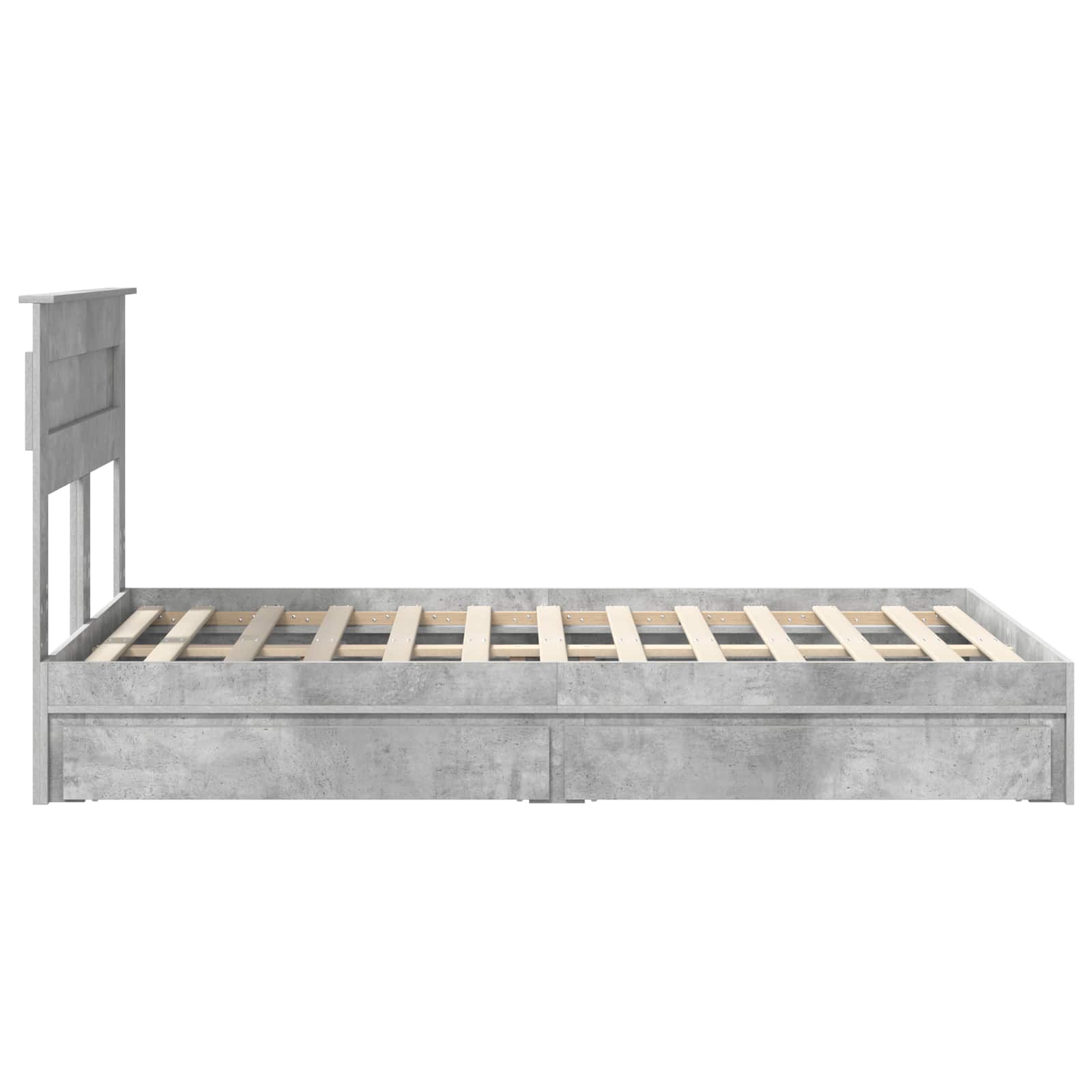 Bedframe met lade Beton Grijs 135 x 190 cm Bewerkt hout