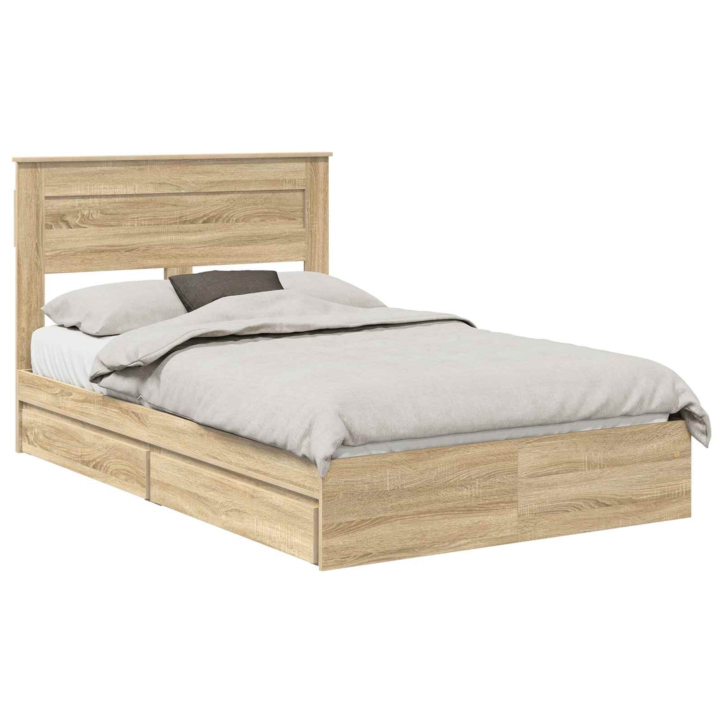 Opslag bed met lade Sonoma Eiken 120 x 200 cm Bewerkt hout