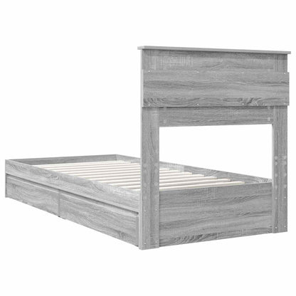 Bedframe met lade Grijs Sonoma 100 x 200 cm Bewerkt hout