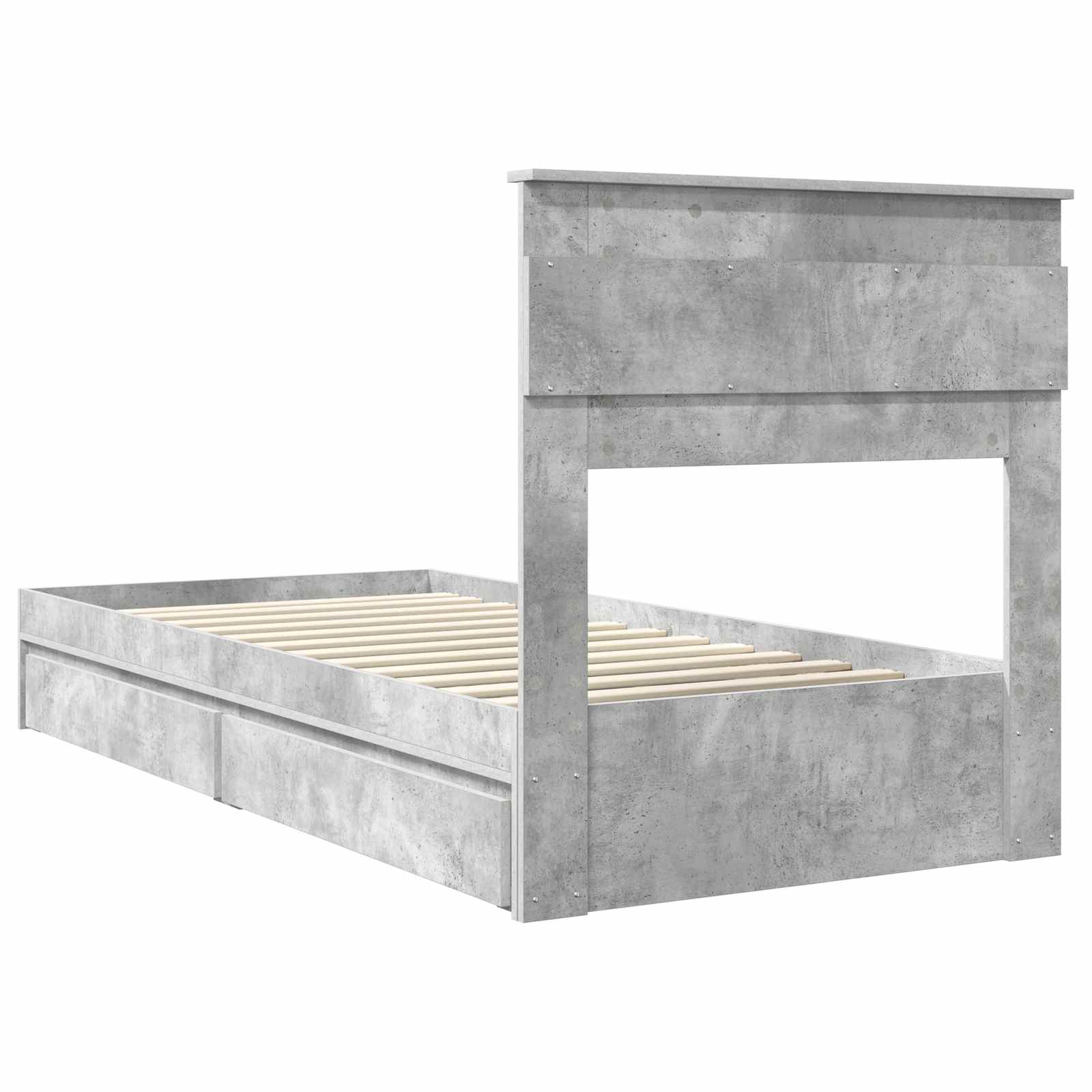 Bedframe met lade Beton Grijs 90 x 190 cm Bewerkt hout