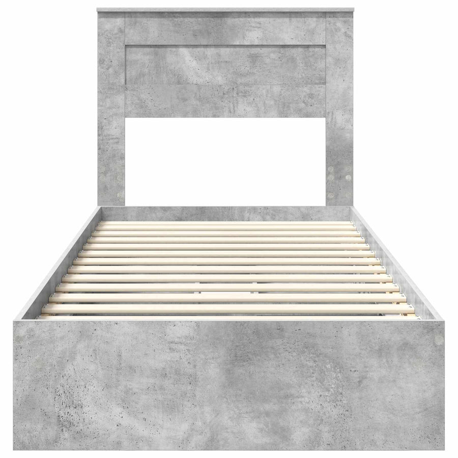 Bedframe met lade Beton Grijs 90 x 190 cm Bewerkt hout