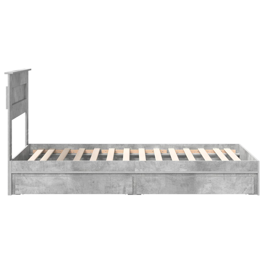 Bedframe met lade Beton Grijs 90 x 190 cm Bewerkt hout