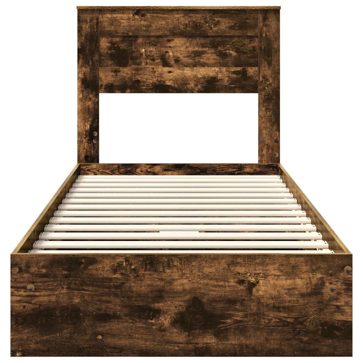 Bedframe met lade Gerookt eiken 90 x 200 cm Bewerkt hout