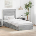 Opslag bed met hoofdeinde Grijs Sonoma 90 x 200 cm Bewerkt hout