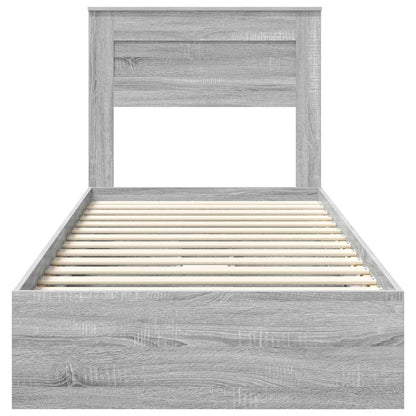 Bedframe met lade Grijs Sonoma 90 x 200 cm Bewerkt hout