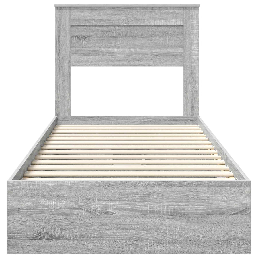 Bedframe met lade Grijs Sonoma 90 x 200 cm Bewerkt hout