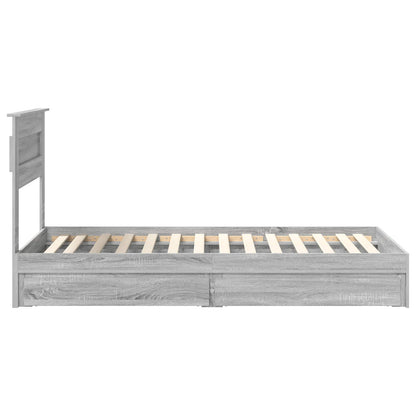 Bedframe met lade Grijs Sonoma 90 x 200 cm Bewerkt hout