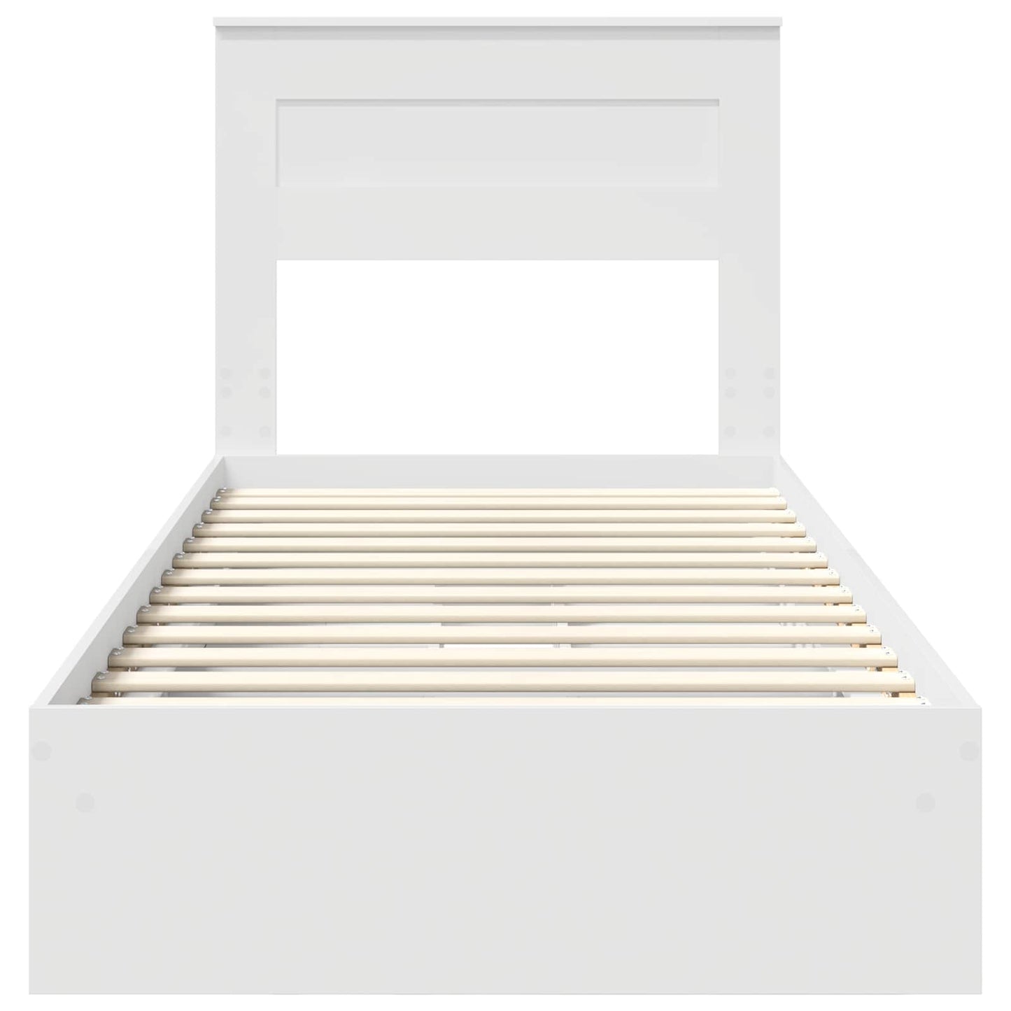 Bedframe met lade met hoofdeinde Wit 75 x 190 cm Bewerkt hout
