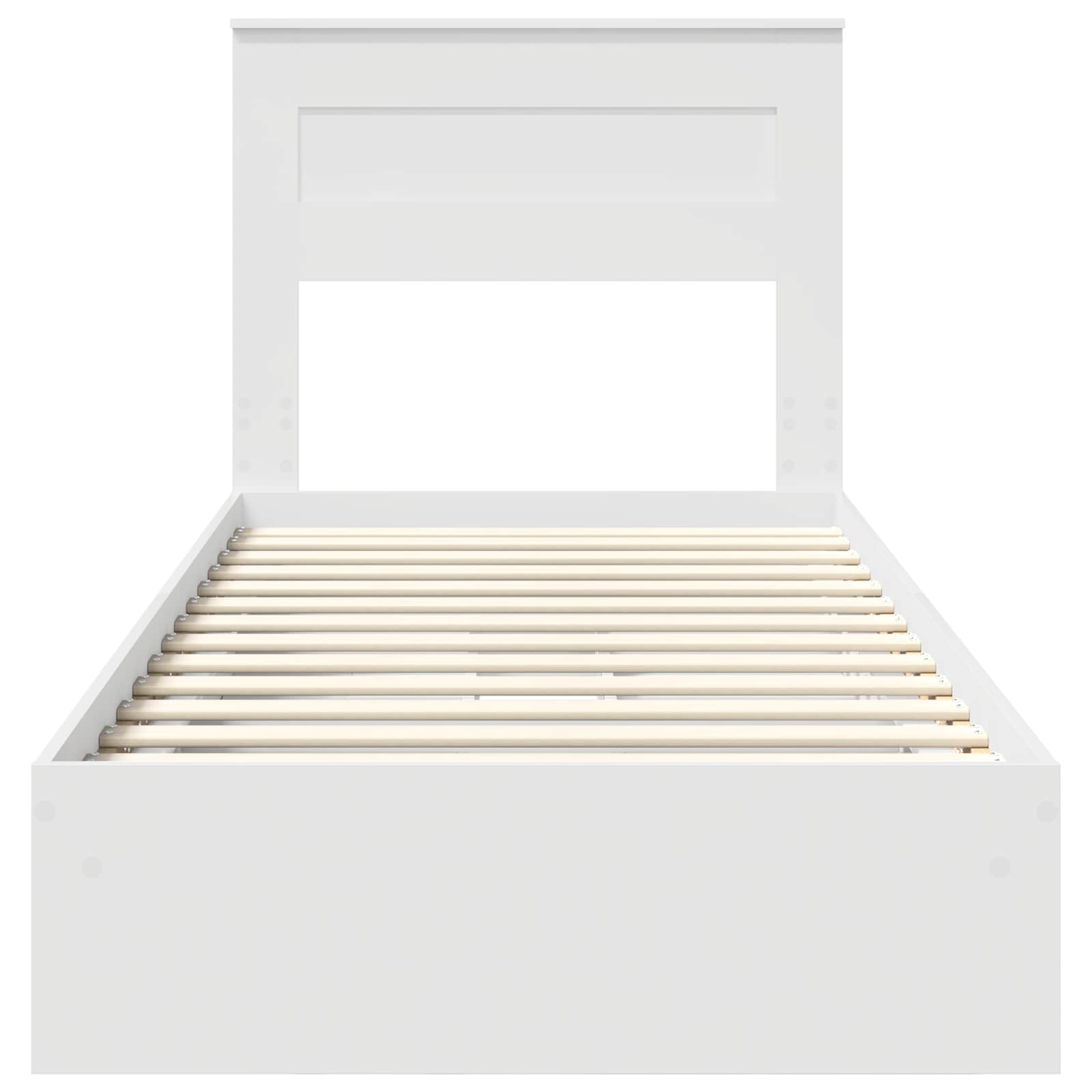 Bedframe met lade met hoofdeinde Wit 75 x 190 cm Bewerkt hout