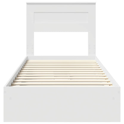 Bedframe met lade met hoofdeinde Wit 75 x 190 cm Bewerkt hout