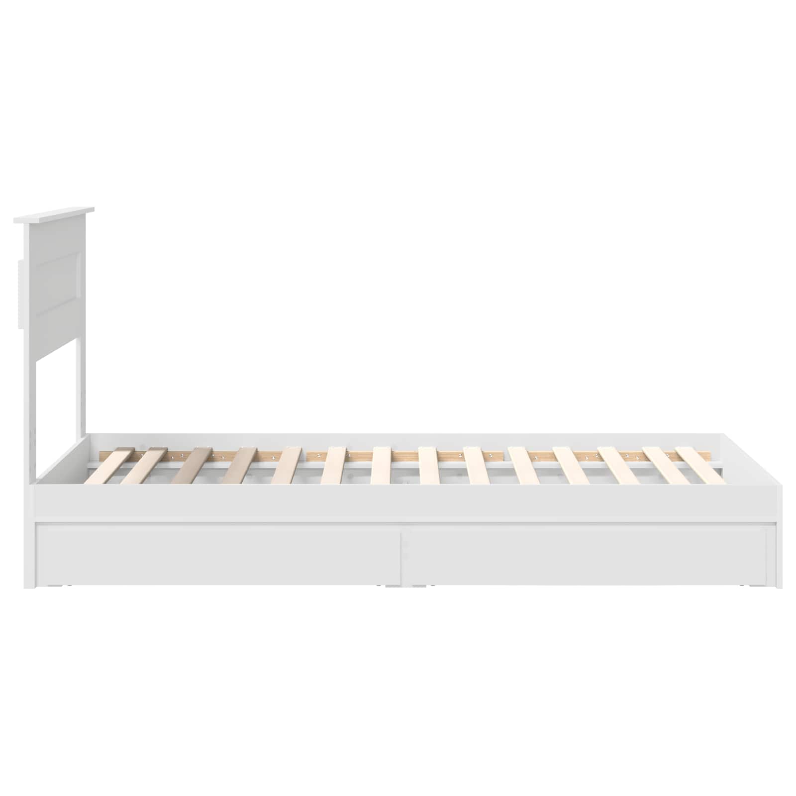 Bedframe met lade met hoofdeinde Wit 75 x 190 cm Bewerkt hout