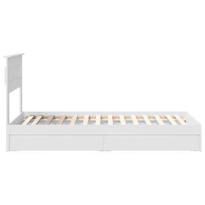 Bedframe met lade met hoofdeinde Wit 75 x 190 cm Bewerkt hout