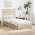 Opslag bed met hoofdeinde Sonoma Eiken 75 x 190 cm Bewerkt hout