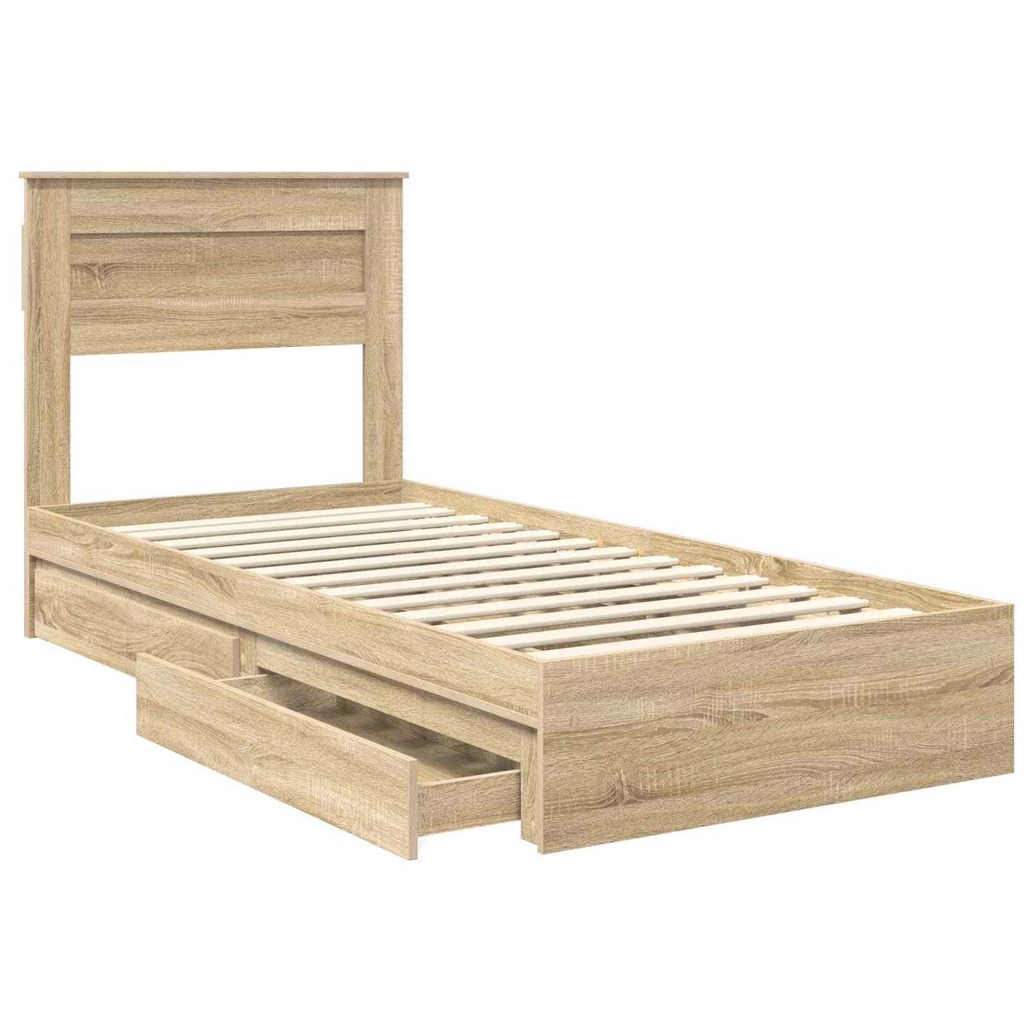 Bedframe met lade Sonoma Eiken 75 x 190 cm Bewerkt hout