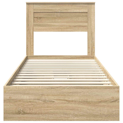 Bedframe met lade Sonoma Eiken 75 x 190 cm Bewerkt hout