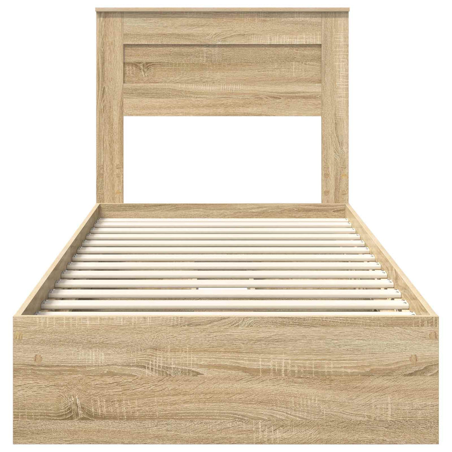 Bedframe met lade Sonoma Eiken 75 x 190 cm Bewerkt hout