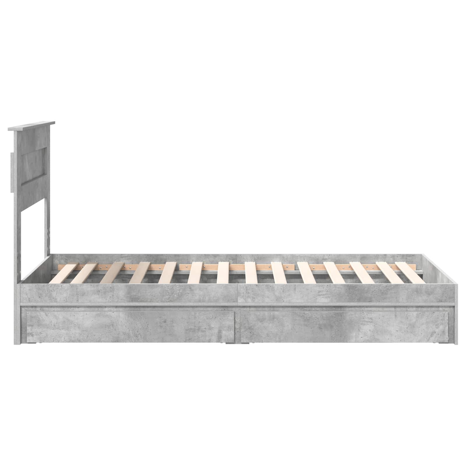 Bedframe met lade Beton Grijs 75 x 190 cm Bewerkt hout