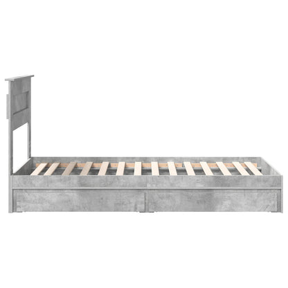 Bedframe met lade Beton Grijs 75 x 190 cm Bewerkt hout