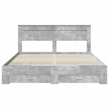 Bedframe met lade met hoofdeinde met opslag Bewerkt hout