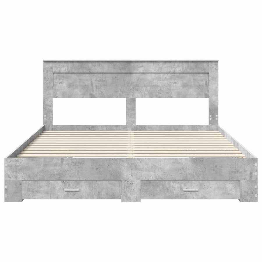 Bedframe met lade met hoofdeinde met opslag Bewerkt hout