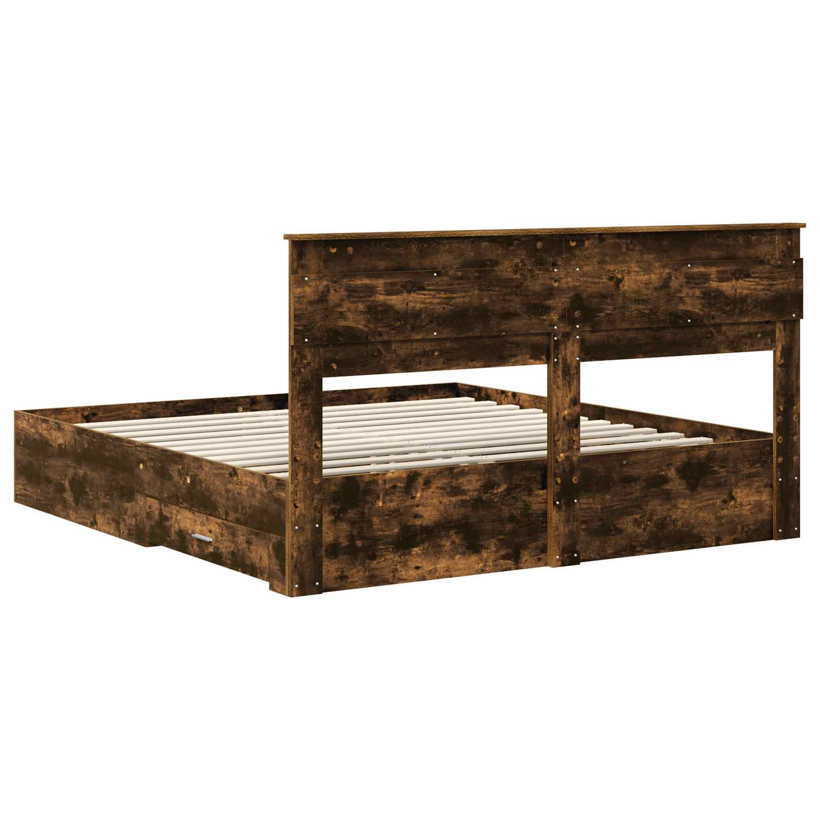 Bedframe met lade met hoofdeinde met opslag Bewerkt hout