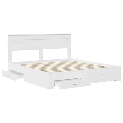 Bedframe met lade met hoofdeinde met opslag Bewerkt hout