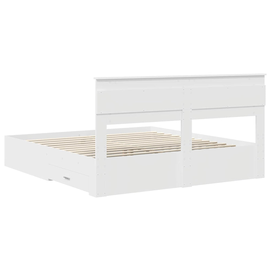 Bedframe met lade met hoofdeinde met opslag Bewerkt hout