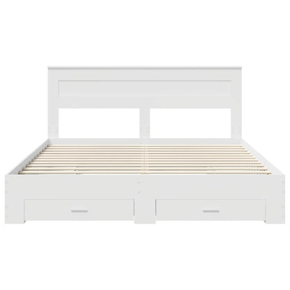 Bedframe met lade met hoofdeinde met opslag Bewerkt hout